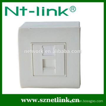 Factory price 80*80mm single port face plate for cat6/cat5e with bottom box,suitable for module jack